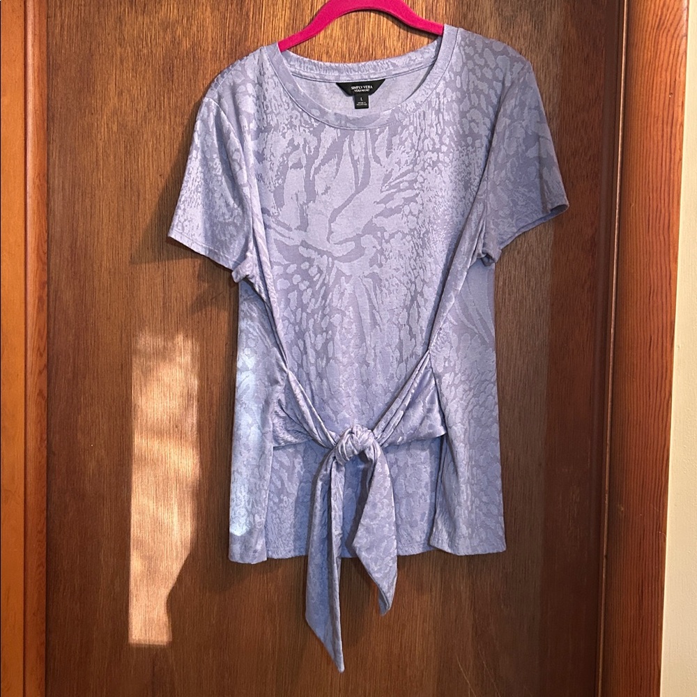 Simply Vera Vera Wang Lavender Textured Tie Front Top